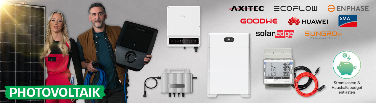 Photovoltaikanlagen, Balkonkraftwerke, Solarmodule, Wechselrichter & Batteriespeicher